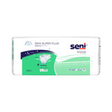 Seni Super Plus Incontinence Brief Adult Large Unisex Disposable Heavy Absorbency, S-LA25-BP1, Pack of 25