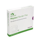 Mepilex Border Flex Foam Dressing 4 X 4 Inch With Border Film Backing Silicone Adhesive Square Sterile, 595300, Case of 50