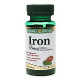 Mineral Supplement Nature s Bounty Iron 65 mg Strength Tablet 100 per Bottle 07431241383 Bottle/1 11110XL US Nutrition 861286_BT