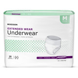 McKesson Absorbent Underwear Pull On with Tear Away Seams Adult Medium Unisex Disposable Heavy Absorbency, UWEXTMD, Case of 64