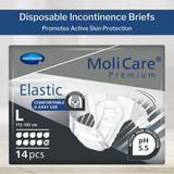 MoliCare Premium Elastic 10D Incontinence Brief Adult Large Unisex Disposable Heavy Absorbency, 165673, Case of 56