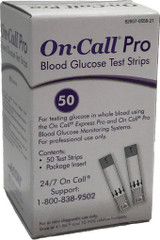 Blood Glucose Test Strips On Call Pro 50 Strips per Pack 755821 Box of 50