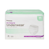 McKesson Absorbent Underwear Pull On with Tear Away Seams Adult Medium Unisex Disposable Heavy Absorbency, UW33851, Bag of 20