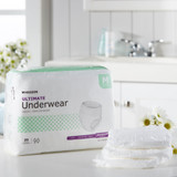 McKesson Absorbent Underwear Pull On with Tear Away Seams Adult Medium Unisex Disposable Heavy Absorbency, UW33851, Bag of 20