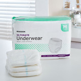 McKesson Absorbent Underwear Pull On with Tear Away Seams Adult Medium Unisex Disposable Heavy Absorbency, UW33851, Bag of 20