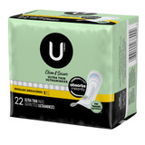 U by Kotex Feminine Pad Ultra Thin Regular Absorbency, 03904, Case of 176