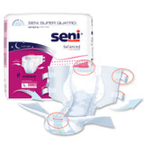 Seni Super Quatro Incontinence Brief Adult Large Unisex Disposable Heavy Absorbency, S-LA09-BQ1, Case of 36
