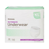 McKesson Absorbent Underwear Pull On with Tear Away Seams Adult X-Large Unisex Disposable Heavy Absorbency, UW33853, Case of 56