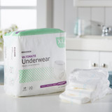 McKesson Absorbent Underwear Pull On with Tear Away Seams Adult X-Large Unisex Disposable Heavy Absorbency, UW33853, Bag of 14