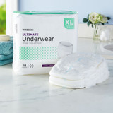 McKesson Absorbent Underwear Pull On with Tear Away Seams Adult X-Large Unisex Disposable Heavy Absorbency, UW33853, Bag of 14