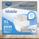 MoliCare Premium Mobile 6D Absorbent Underwear Pull On with Tear Away Seams Adult X-Large Unisex Disposable Moderate Absorbency, 915834, Case of 56
