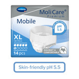 MoliCare Premium Mobile 6D Absorbent Underwear Pull On with Tear Away Seams Adult X-Large Unisex Disposable Moderate Absorbency, 915834, Case of 56
