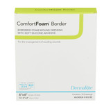 ComfortFoam Foam Dressing 4 X 4 Inch Without Border Film Backing Silicone Face Square Sterile, 00315E, Pack of 1