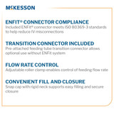 McKesson Gravity Feeding Bag Set with ENFit Connector 1200 mL, 16-702500, Pack of 1