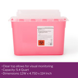 McKesson Prevent Sharps Container Red Base 11 H X 12 W X 4-3/4 D Inch Horizontal Entry 1.35 Gallon, 2269, Case of 20