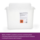 McKesson Prevent Sharps Container Translucent Base 11 H X 12 W X 4-3/4 D Inch Horizontal Entry 1.35 Gallon, 2270, Pack of 1