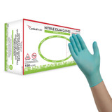 ESTEEM Stretch Exam Glove Medium NonSterile Nitrile Standard Cuff Length Textured Fingertips Teal Chemo Tested, 8856NMB, Case of 1500