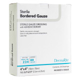 Adhesive Dressing DermaRiteBordered Gauze 4 X 4 Inch Gauze Square White Sterile 00262E Each/1 59292 DermaRite Industries 867882_EA Adhesive Dressing DermaRiteBordered Gauze 4 X 4 Inch Gauze Square White Sterile 00262E Each/1 59292 DermaRite Industries 867882_EA