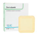 DermaLevin Foam Dressing 4 X 4 Inch With Border Waterproof Backing Hydrocolloid Adhesive Square Sterile, 00280E, Pack of 1