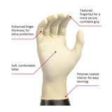 Diamond Grip Exam Glove X-Large NonSterile Latex Standard Cuff Length Textured Fingertips White Not Rated, MF-300-XL, Box of 100