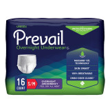 Unisex Adult Absorbent Underwear Prevail® Overnight Pull On with Tear Away Seams Small / Medium Disposable Heavy Absorbency PVX-512 Pack of 16 DX11858700 Prevail® Overnight 1189992_PK
