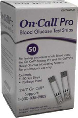 Blood Glucose Test Strips On Call Pro 50 Strips per Box No Coding Required For On Call Pro Blood Glucose Monitoring System 755821 Case/2400 49459 Acon Laboratories 1059824_CS Blood Glucose Test Strips On Call Pro 50 Strips per Box No Coding Required For On Call Pro Blood Glucose Monitoring System 755821 Case/2400 49459 Acon Laboratories 1059824_CS