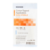 McKesson Swabstick Cotton Tip Wood Shaft 3 Inch NonSterile 100 per Pack, 24-103, Bag of 1
