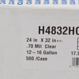 Heritage Trash Bag 16 gal. 0.70 mil 24 X 32 Inch Clear Heavy Duty Star Seal Bottom Flat Pack, HERH4832HC, Case of 500