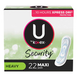 U by Kotex Security Feminine Pad Maxi Super Absorbency, 03906, Case of 176