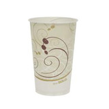 Solo 16 oz. Wax Coated Paper Drinking Cup Symphony Print Disposable, RW16-J8000, Sleeve of 50