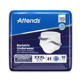 Attends Bariatric Absorbent Underwear Pull On with Tear Away Seams Adult 3X-Large Unisex Disposable Heavy Absorbency, AU60, Case of 40