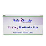 Safe N Simple No-Sting Skin Barrier Wipe 60% / 20% Strength Purified Water / Polyvinylpyrrolidone / Glycerin / Propylene Glycol Individual Packet Sterile, SNS80725, Case of 2500