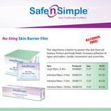 Safe N Simple No-Sting Skin Barrier Wipe 60% / 20% Strength Purified Water / Polyvinylpyrrolidone / Glycerin / Propylene Glycol Individual Packet Sterile, SNS80725, Case of 2500