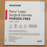 McKesson Perry Performance Plus Surgical Glove Size 8 Sterile Latex Standard Cuff Length Smooth Cream Chemo Tested, 20-1080N, Pair of 1