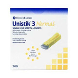 Lancet Unistik Safety Lancet Normal Flow Needle 1.8 mm Depth 23 Gauge Push Button Activation AT 1004 Box/200 30066 Owen Mumford 475826_BX