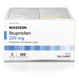 McKesson Pain Relief 200 mg Strength Ibuprofen Unit Dose Tablet 200 per Box, 543-24805, Case of 2400