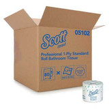Toilet Tissue ScottEssential White 1-Ply Standard Size Cored Roll 1210 Sheets 4 X 4-1/10 Inch 05102 Roll/1 16-4232 Kimberly Clark 506916_RL