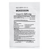 McKesson Pain Relief 325 mg Strength Aspirin Tablet 250 per Box, 87676, Case of 3000