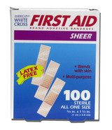 American White Cross First Aid Adhesive Strip Plastic Tan 3/8 X 1-1/2 Inch Sterile, 1298033, Case of 2400