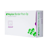 Mepilex Border Post-Op Foam Dressing 4 X 8 Inch With Border Film Backing Silicone Adhesive Rectangle Sterile, 496405, Case of 25