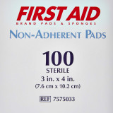 Non-Adherent Dressing American White Cross First AidCotton 3 X 4 Inch Sterile 7575033 Case/1200 FGB15611 0000 Dukal 142142_CS