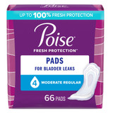 Poise Fresh Protection Bladder Control Pad 10.47 Inch Length Moderate Absorbency Sodium Polyacrylate Core One Size Fits Most, 47357, Case of 132