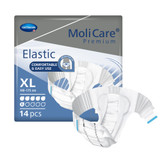 MoliCare Premium Elastic 6D Incontinence Brief Adult X-Large Unisex Disposable Moderate Absorbency, 165274, Bag of 14