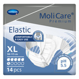 MoliCare Premium Elastic 6D Incontinence Brief Adult X-Large Unisex Disposable Moderate Absorbency, 165274, Bag of 14
