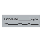 Timemed Drug Label Anesthesia Label Tape Lidocaine_mg/mL Date_Time_Int Gray 1/2 X 1-1/2 Inch, AN-11, Roll of 1