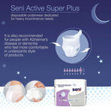 Seni Active Super Plus Absorbent Underwear Pull On with Tear Away Seams Adult X-Large Unisex Disposable Heavy Absorbency, S-XL16-AP1, Case of 64