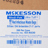 McKesson Biohazard Waste Bag Biohazard Symbol / Infectious Waste 20 to 25 gal. Red 28 X 31 Inch, 03-4530, Case of 250