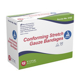 Dynarex Conforming Bandage 2 Inch X 4-1/10 Yard 1-Ply NonSterile 12 per Pack, 3102, Case of 96