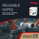 WypAll PowerClean PowerClean X70 Medium Duty Cloths, 76 Count per Pack 12 x 12.5 in, 41200, Pack of 1