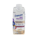 Ensure Max Protein Nutrition Shake Oral Supplement French Vanilla Flavor Liquid 11 oz. Reclosable Carton, 67165, Case of 12